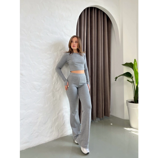 Parmak Geçirmeli Vibe Set Takım Koyu Gri