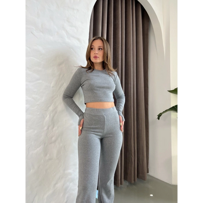 Parmak Geçirmeli Vibe Set Takım Koyu Gri