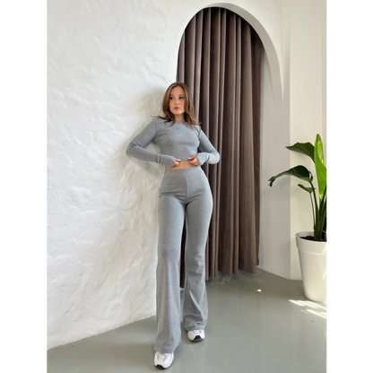 Parmak Geçirmeli Vibe Set Takım Koyu Gri