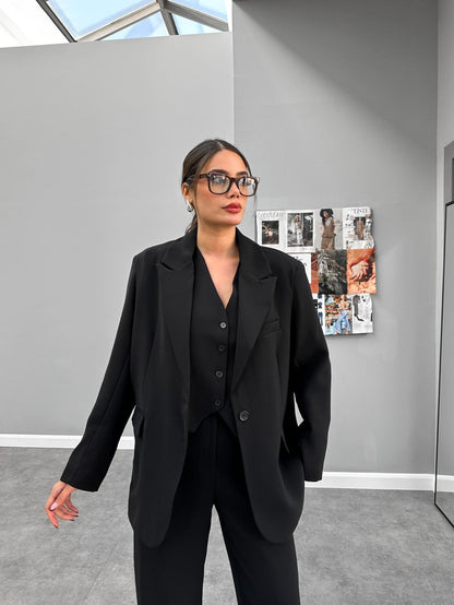 Siyah Casual Blazer Ceket