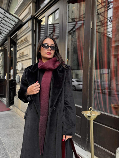 Siyah Soft Uzun Kaban