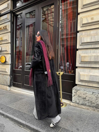 Siyah Soft Uzun Kaban