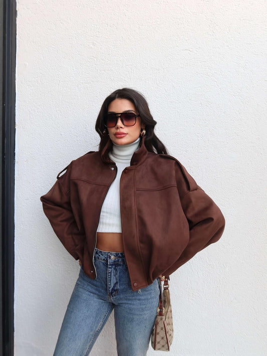 Süet Görünümlü Bomber Ceket