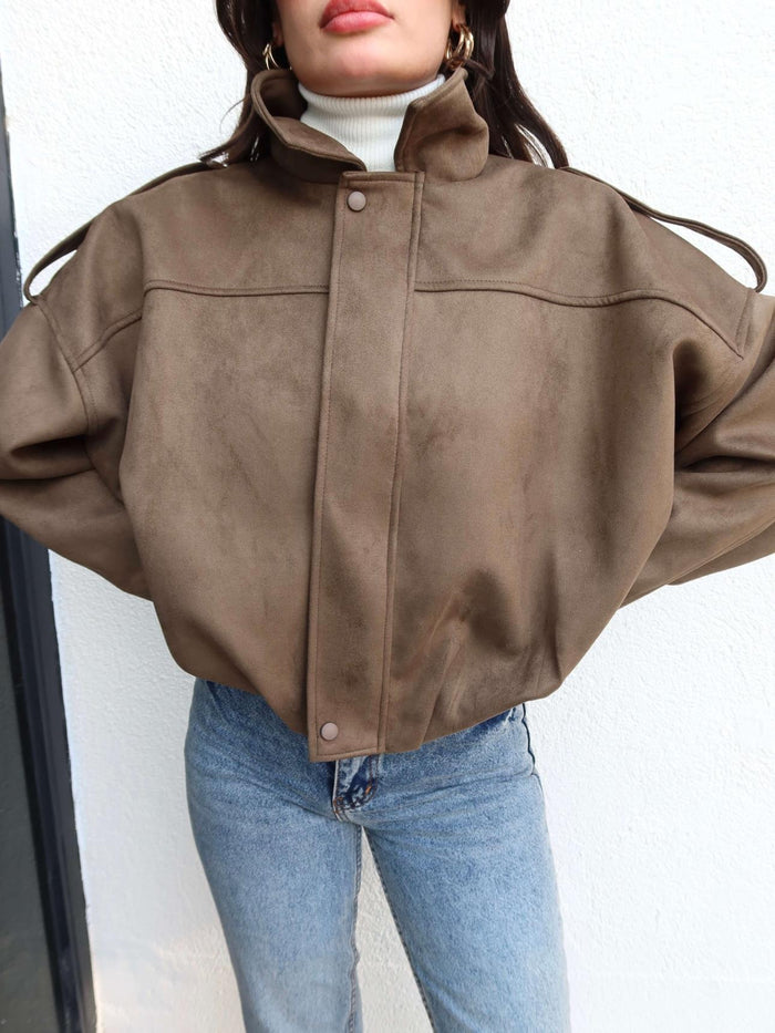 Süet Görünümlü Bomber Ceket