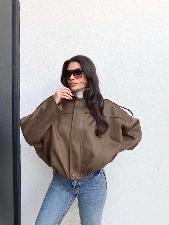Süet Görünümlü Bomber Ceket