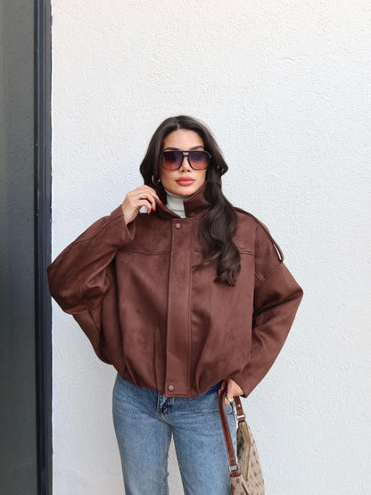 Süet Görünümlü Bomber Ceket