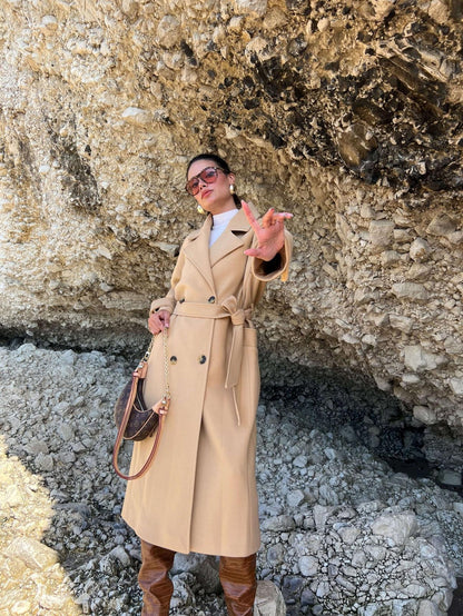 Sütlü Kahve Yün Karışımlı Premium Blend Kaban