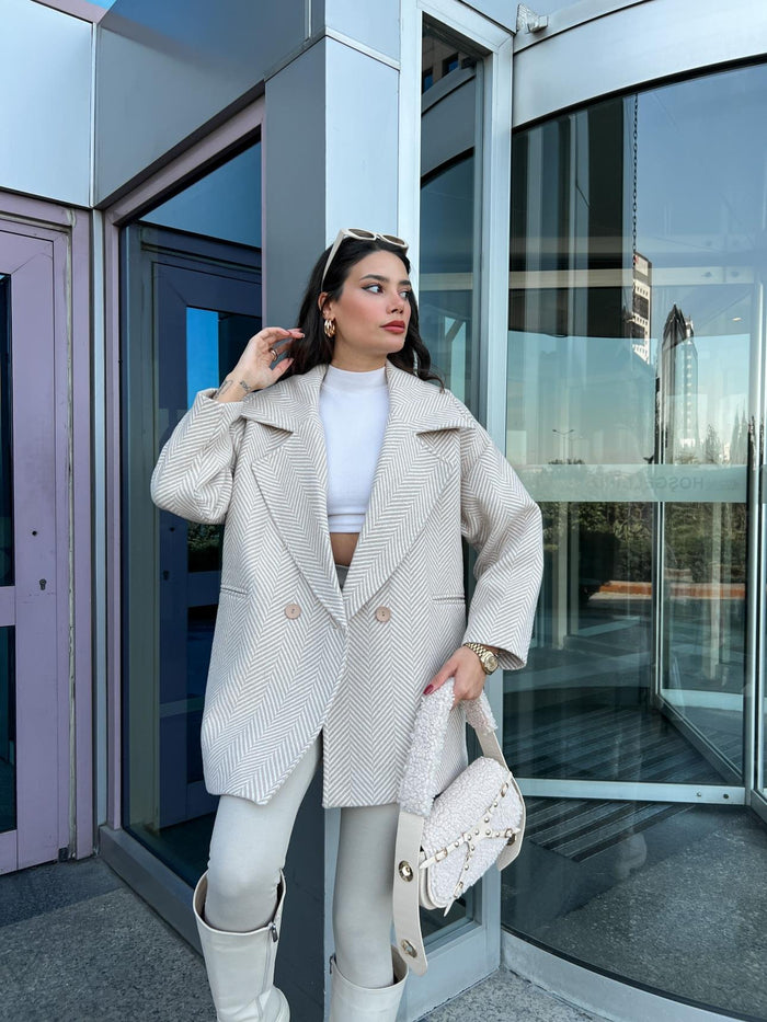 Kahve Oversize Balıksırtı Kaban