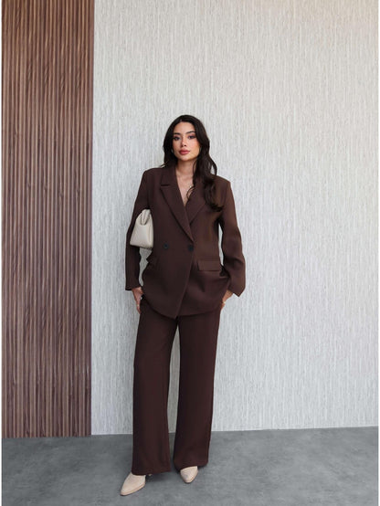 Vatkalı Oversize Ceket Pantolon Takım