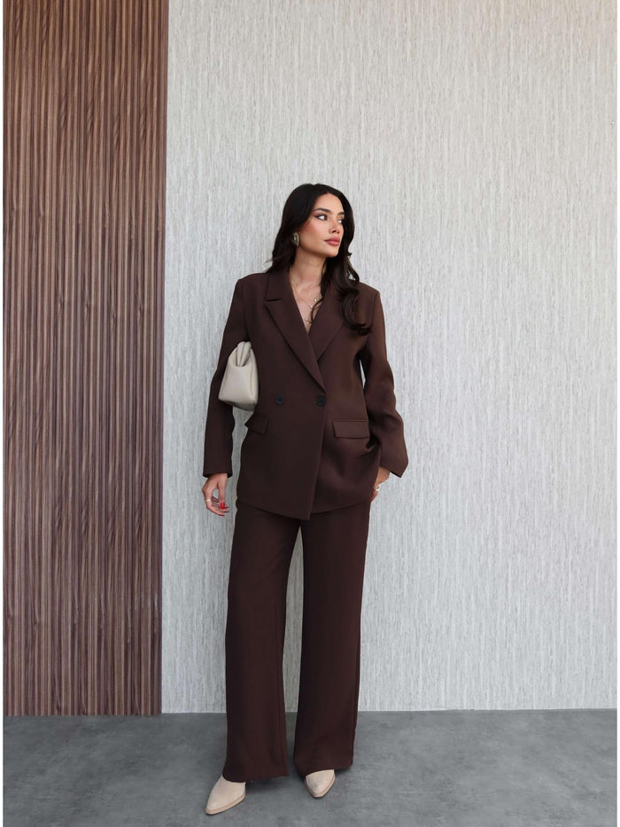 Vatkalı Oversize Ceket Pantolon Takım