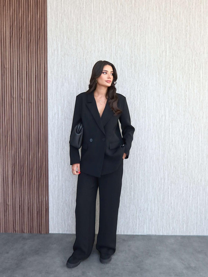 Vatkalı Oversize Ceket Pantolon Takım