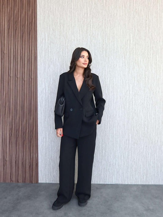 Vatkalı Oversize Ceket Pantolon Takım