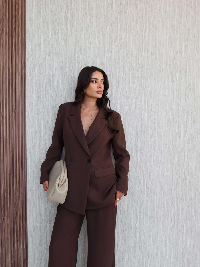 Vatkalı Oversize Ceket Pantolon Takım