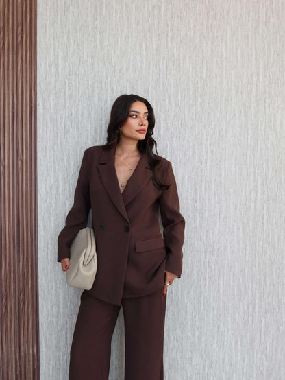 Vatkalı Oversize Ceket Pantolon Takım