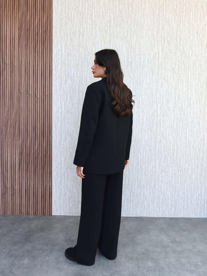 Vatkalı Oversize Ceket Pantolon Takım